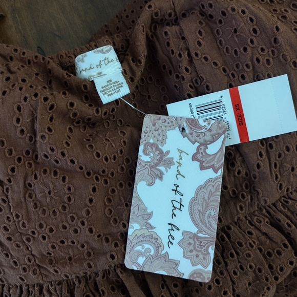 Band of the Free Sierra Walnut Brown Eyelet Midi Dress XS NWT - Picture 6 of 6